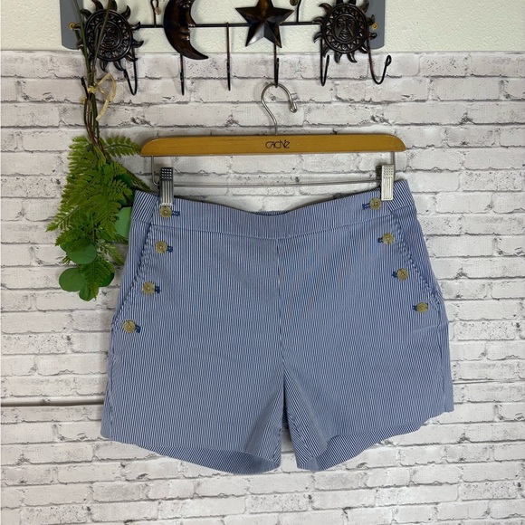 Banana Republic Factory Button Blue PinStripe Sailor Shorts - Picture 1 of 5